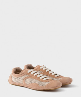 프라다 여성 몬테카를로 리에디션 2005 스웨이드 메쉬 스니커즈 1E247OFD_PINK