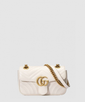 구찌 여성 GG 마몽 마틀라세 미니 숄더백 446744_WH