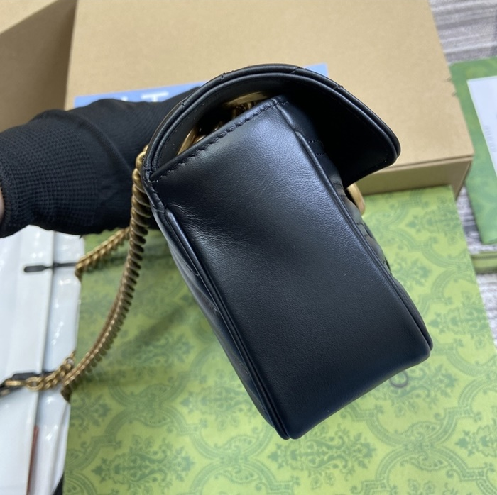 구찌 여성 GG 마몽 마틀라세 미니 숄더백 446744_BK