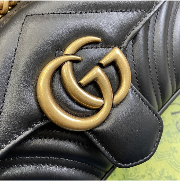 구찌 여성 GG 마몽 마틀라세 미니 숄더백 446744_BK