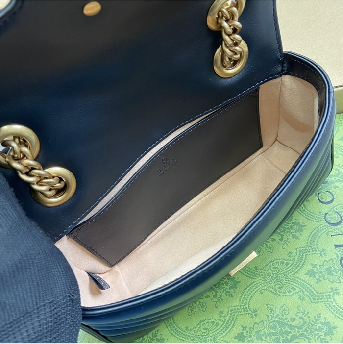 구찌 여성 GG 마몽 마틀라세 미니 숄더백 446744_BK