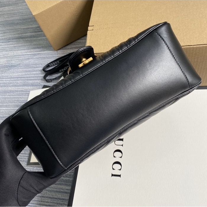 구찌 여성 GG 마몽 스몰 탑 핸들백 547260_BK