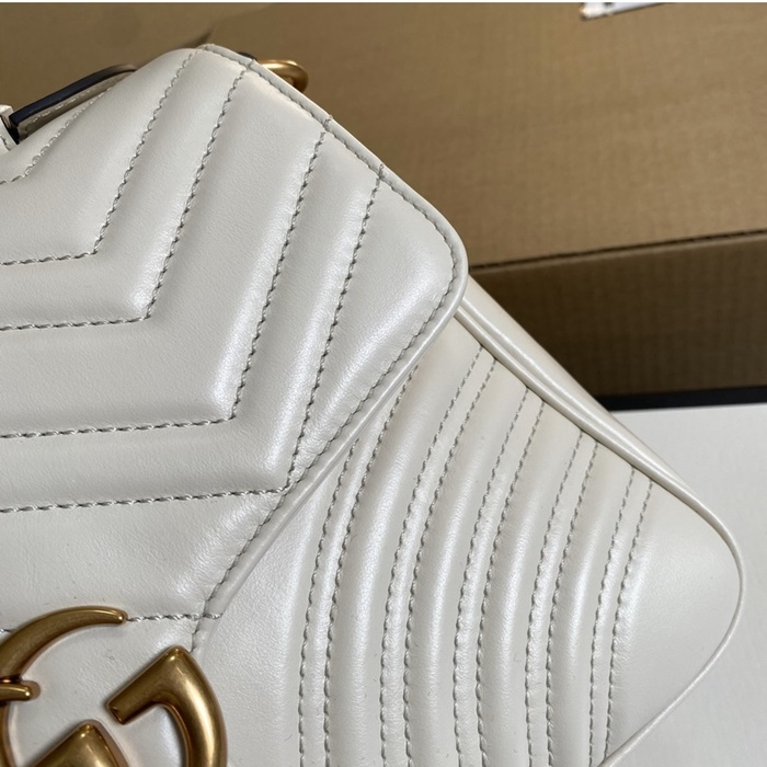 구찌 여성 GG 마몽 스몰 탑 핸들백 547260_WH