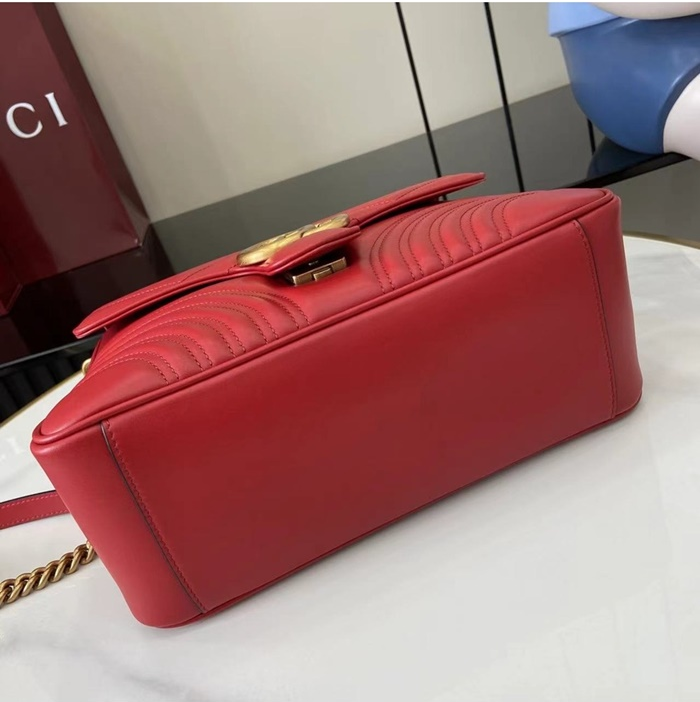 구찌 여성 GG 마몽 스몰 탑 핸들백 547260_RE