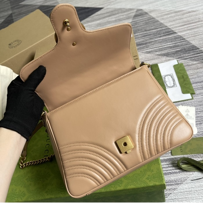 구찌 여성 GG 마몽 스몰 탑 핸들백 547260_BE