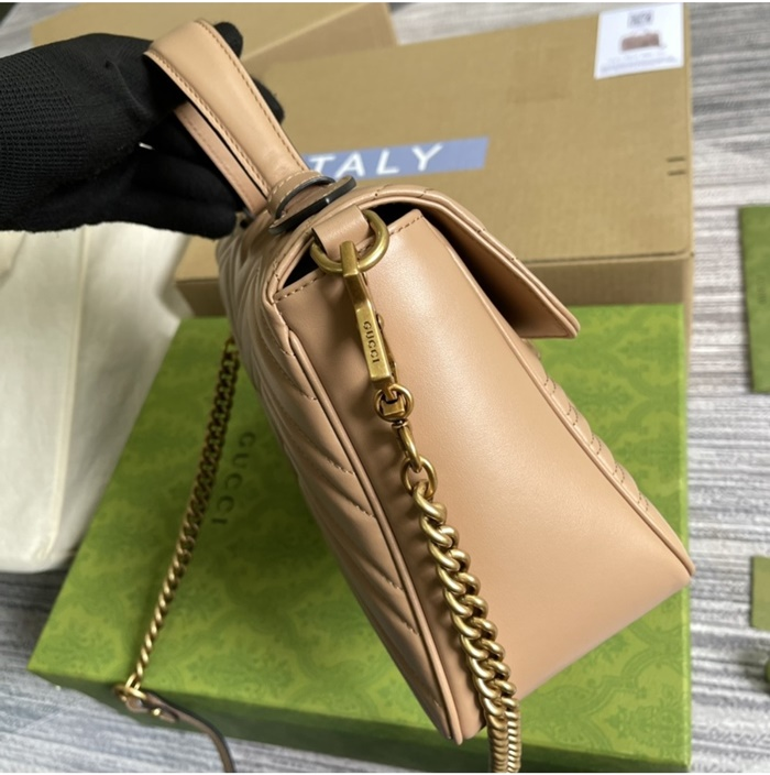 구찌 여성 GG 마몽 스몰 탑 핸들백 547260_BE