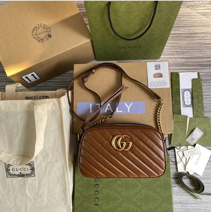 구찌 여성 GG 마몽 마틀라세 스몰 숄더백 4476320_BR