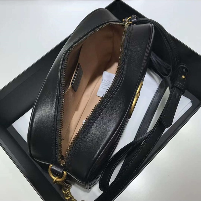 구찌 여성 GG 마몽 마틀라세 미니 카메라백 ‎448065_BK