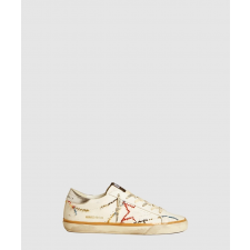 골든구스 공용 퍼포레이티드 메탈릭 레더 힐탭 슈퍼스타 GWF00843