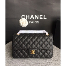 샤넬 미디움 클래식 플랩백 블랙 캐비어 카프스킨 금장 A01112