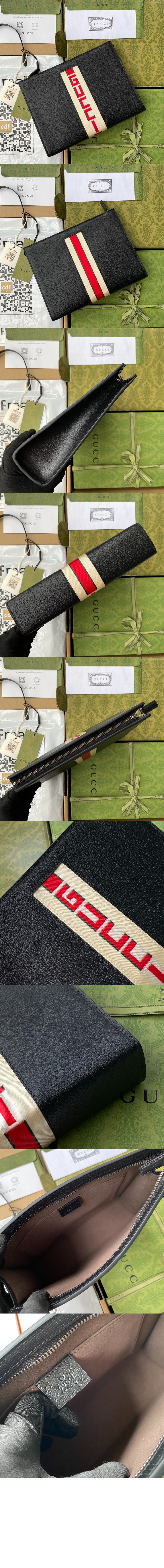 구찌 스트라이프 파우치 클러치백 475316