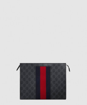 구찌 GG 수프림 웹 클러치 475316