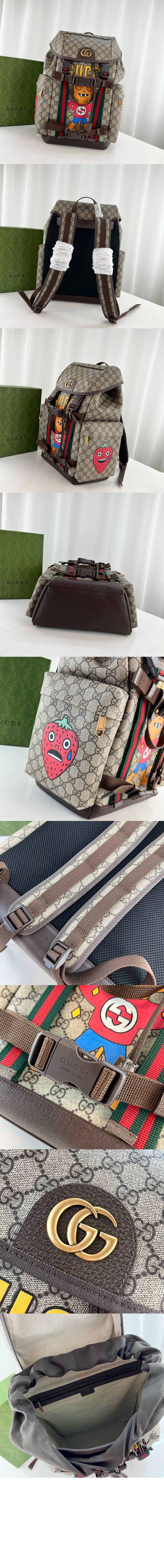 구찌 캣 프린트 스케이트보드 백팩 690999