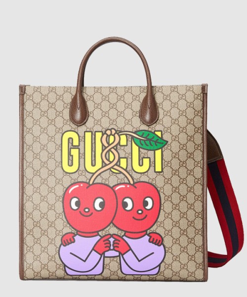 구찌 체리 프린트 미듐 토트백 703264