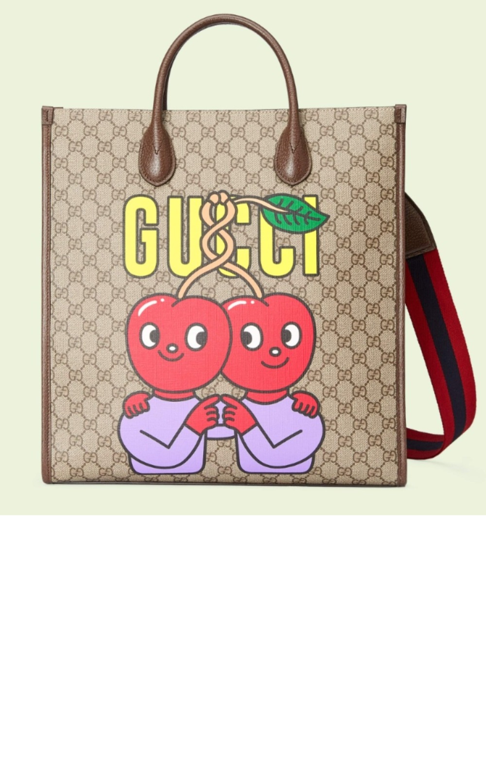 구찌 체리 프린트 미듐 토트백 703264