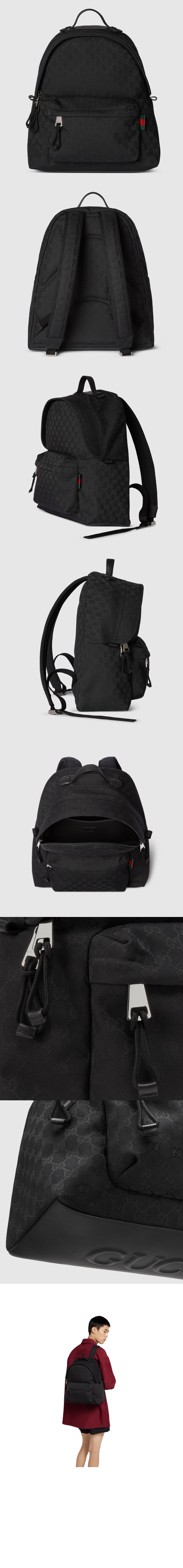 구찌 웹 디테일의 미디엄 GG 백팩 824624