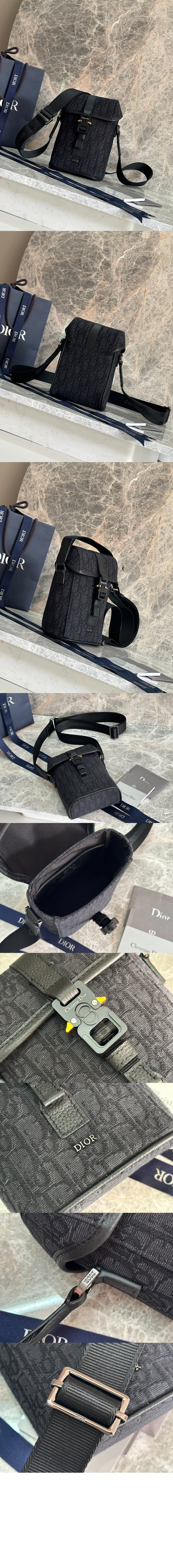 디올 Hit the Road 미니 플랩 버티컬 스트랩백 2HTCA