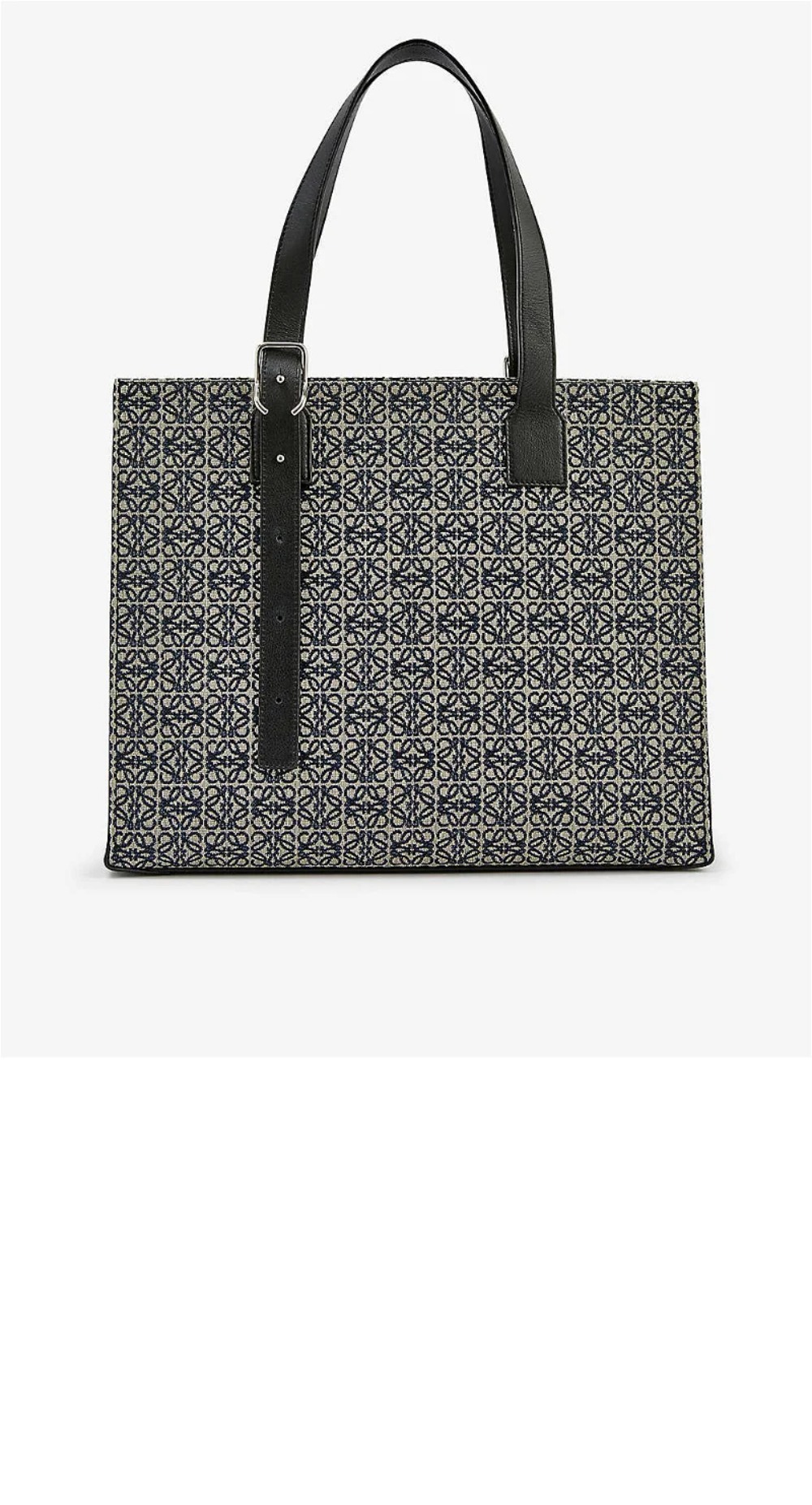 로에베 버클 호리즌탈 토트 백 - 카프스킨 & 애너그램 자카드