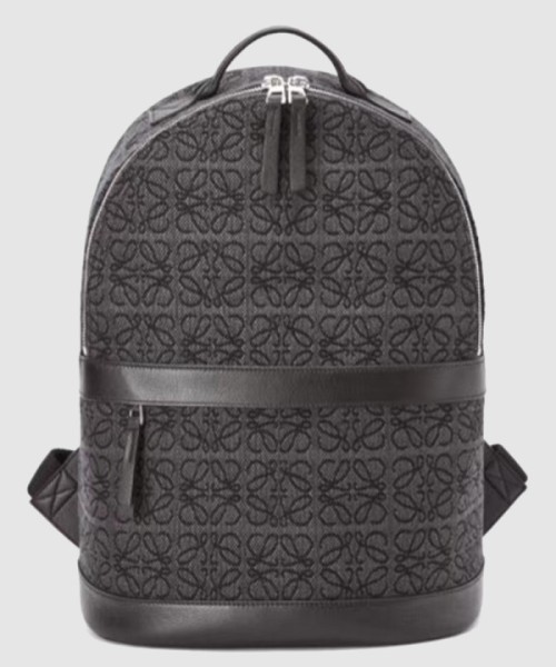 로에베 라운드 백팩 - 카프스킨 & 애너그램 자카드
