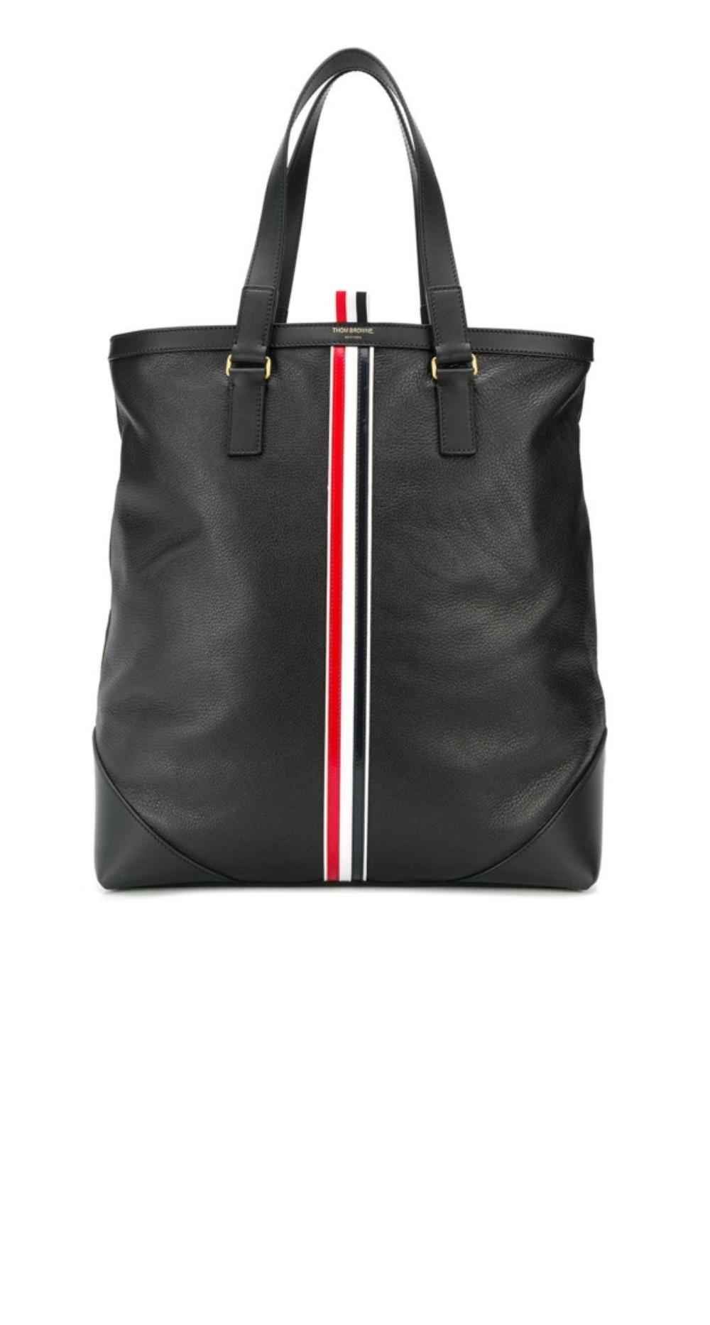 톰브라운 삼선 레더 토트백 MAG150