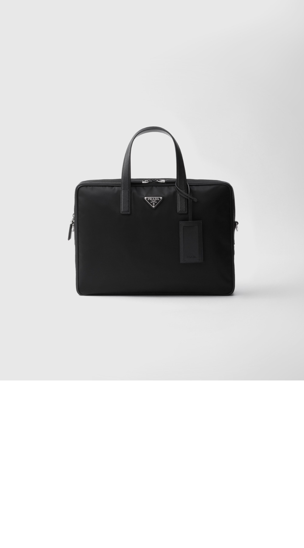 프라다 리나일론 및 사피아노 가죽 브리프케이스 2VE005