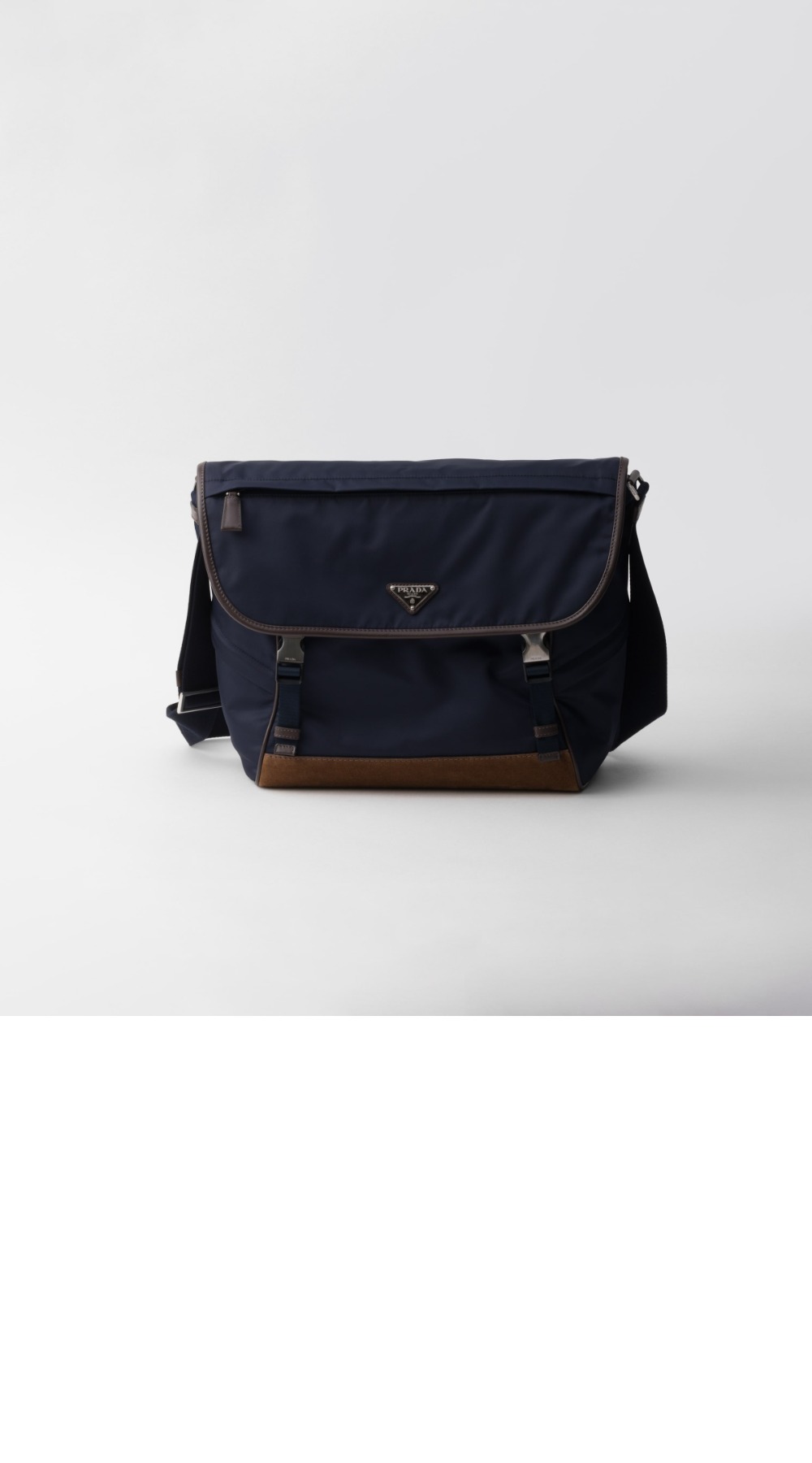 프라다 라지 리나일론 및 가죽 숄더백 2VD052