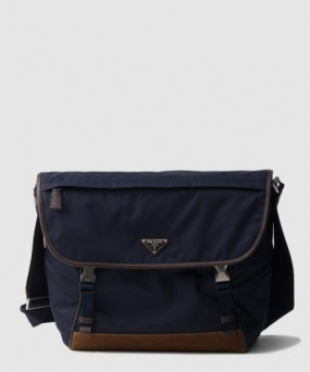프라다 라지 리나일론 및 가죽 숄더백 2VD052