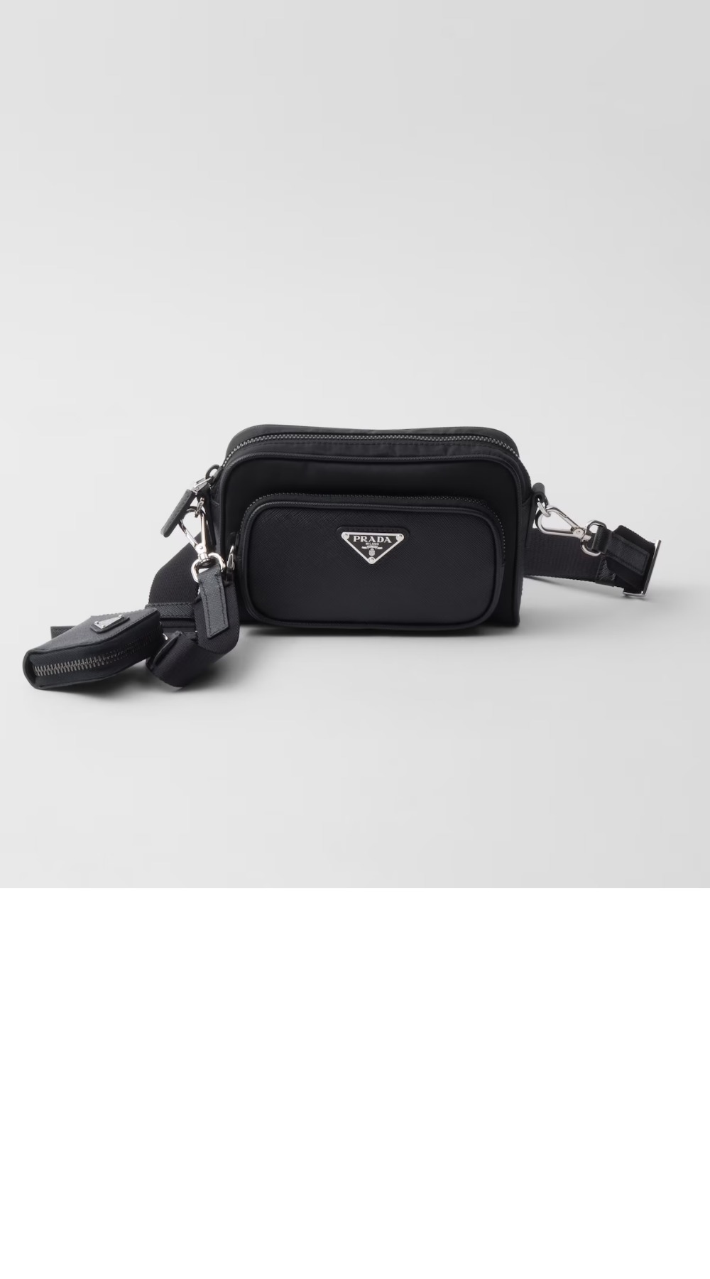 프라다 리나일론 및 사피아노 가죽 숄더백 2VH172