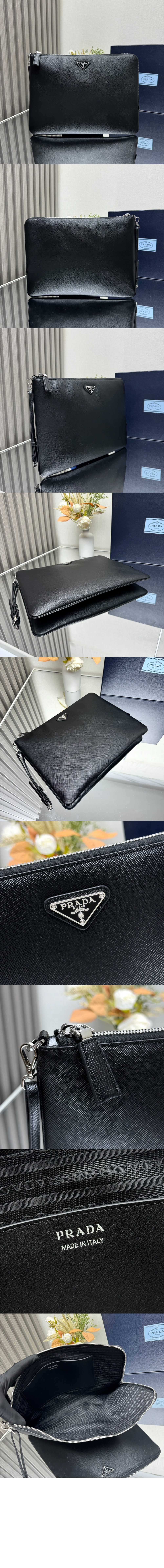 프라다 라지 사피아노 가죽 파우치 2NH023