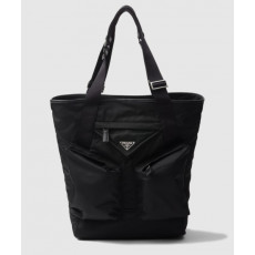 프라다 리나일론 및 가죽 토트백 2VG120