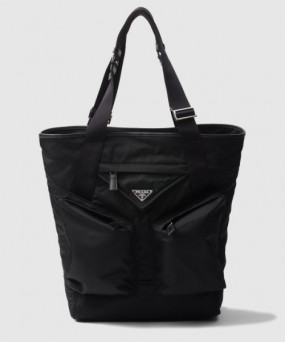 프라다 리나일론 및 가죽 토트백 2VG120