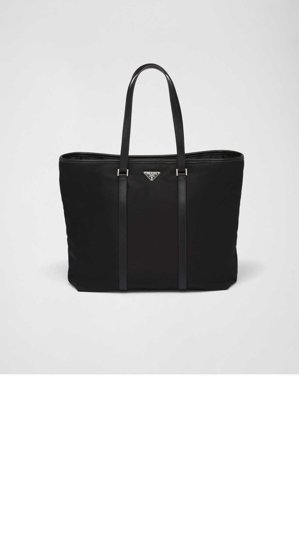 프라다 리나일론 및 사피아노 가죽 토트백 2VG112