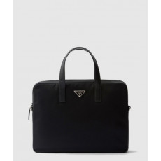 프라다 리나일론 및 사피아노 가죽 브리프케이스 2VE368