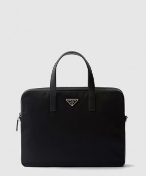 프라다 리나일론 및 사피아노 가죽 브리프케이스 2VE368