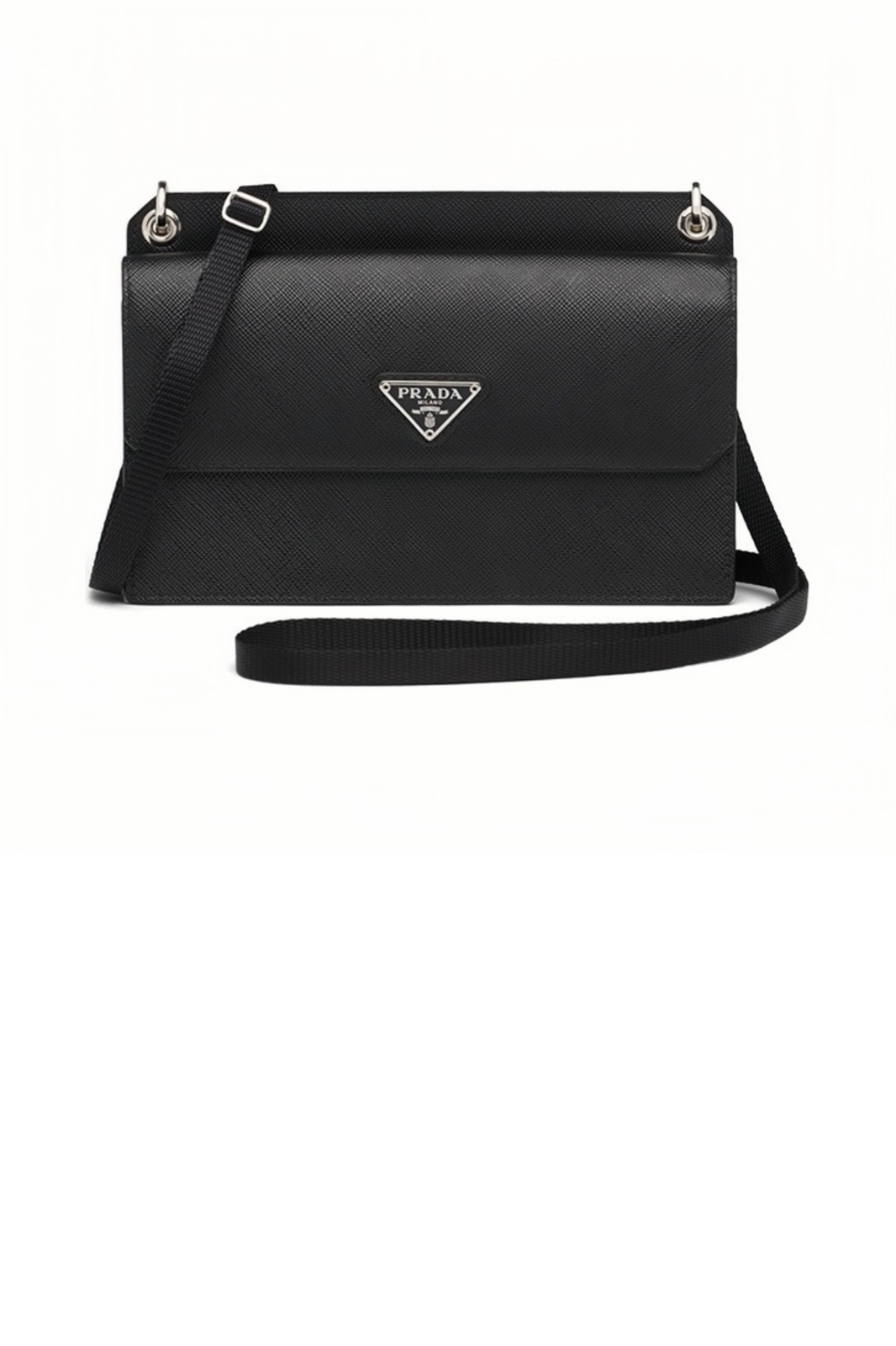 프라다 삼각 로고 사피아노 폰 홀더 숄더백 2ZH107