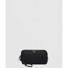 프라다 리나일론 및 브러쉬드 가죽 파우치 2NE063