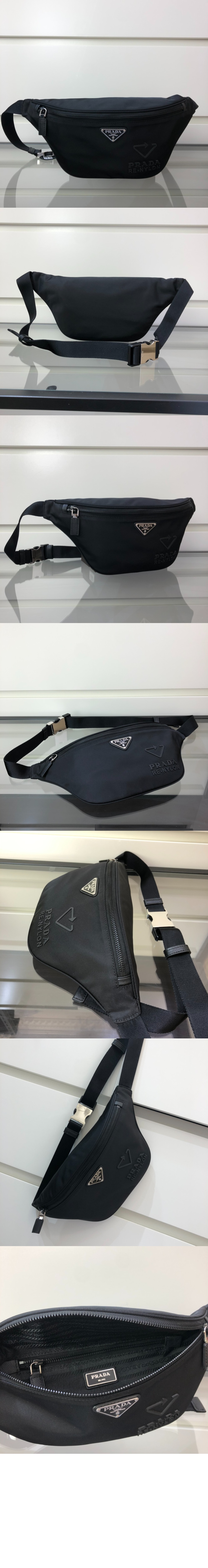 프라다 나일론 힙색 크로스백 2VL033