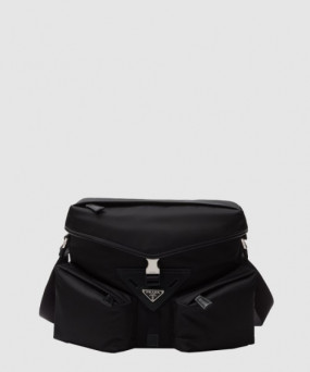 프라다 리나일론 및 가죽 숄더백 2VD062