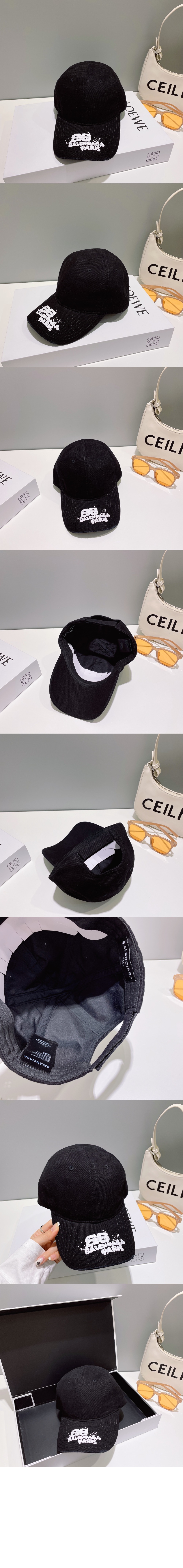 발렌시아가 코튼 드릴 Hand-Drawn BB Icon 캡 723771