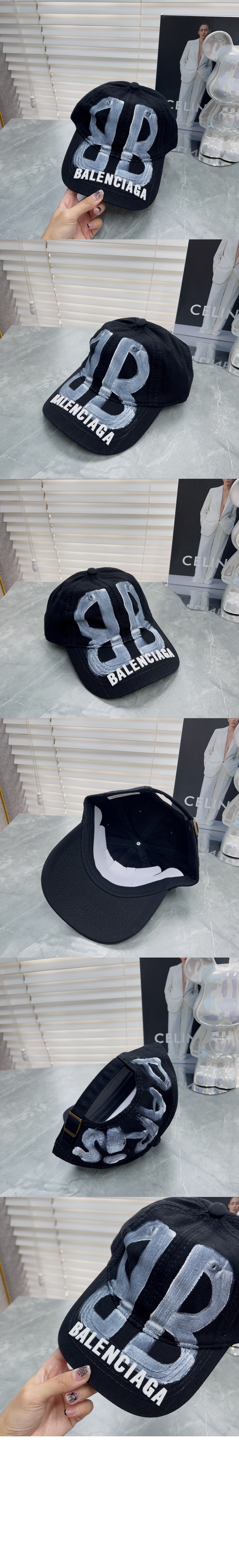 발렌시아가 코튼 드릴 BB Sprayed 캡 673321