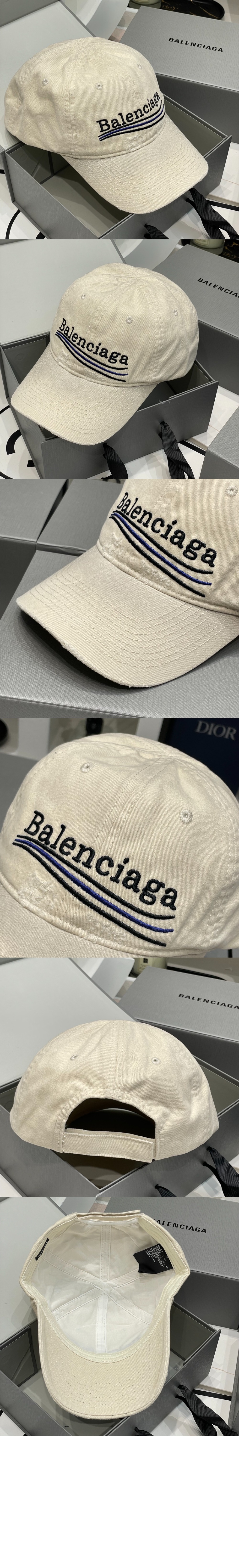 발렌시아가 로고 자수 빈티지 베이스볼 캡 673320