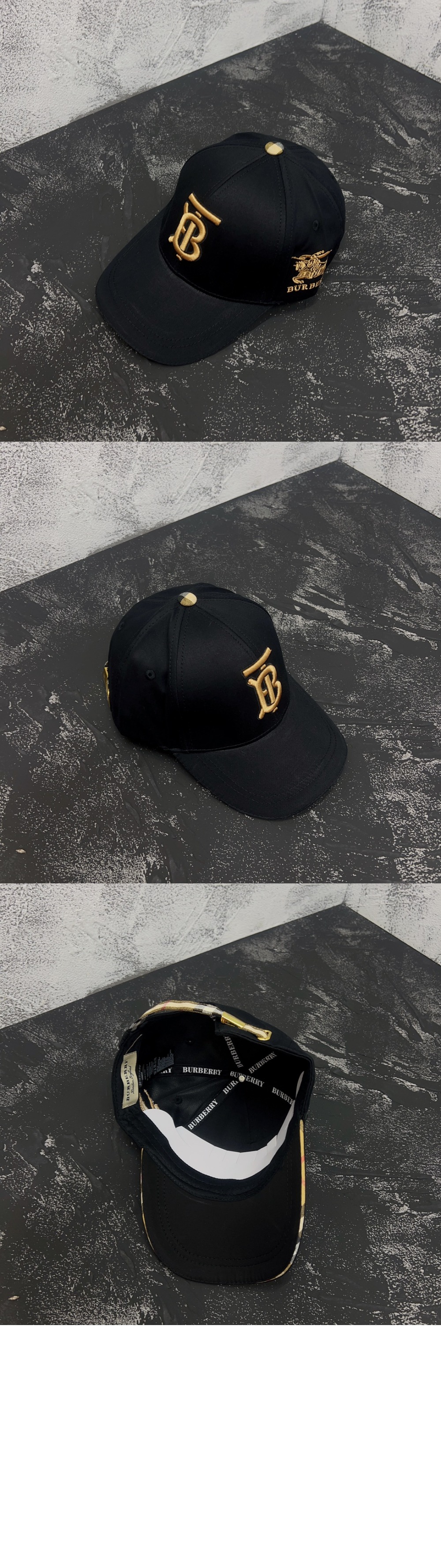 버버리 자수 로고 베이스볼 캡 43753233
