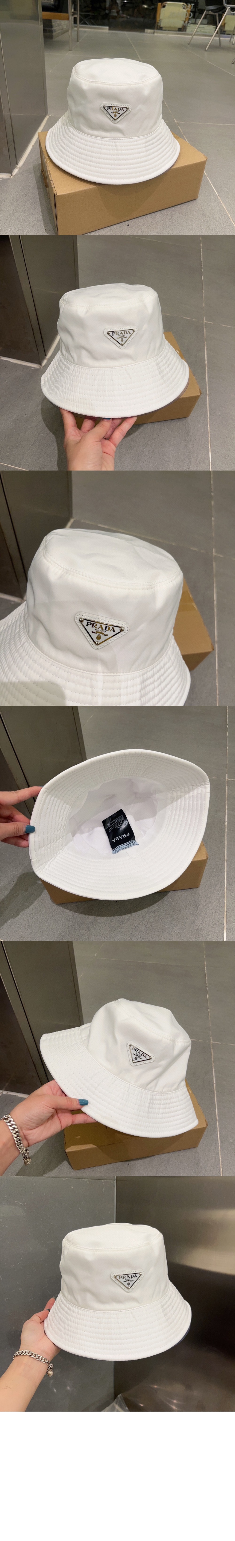 프라다 리나일론 버킷햇 1HC137