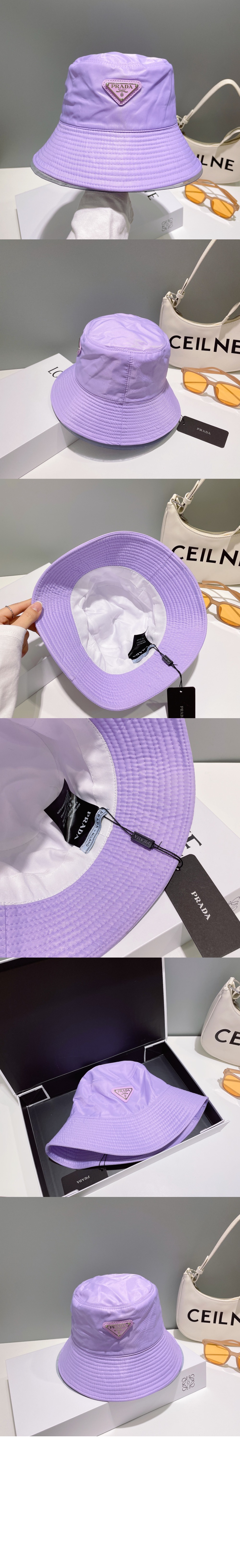 프라다 리나일론 버킷햇 1HC137