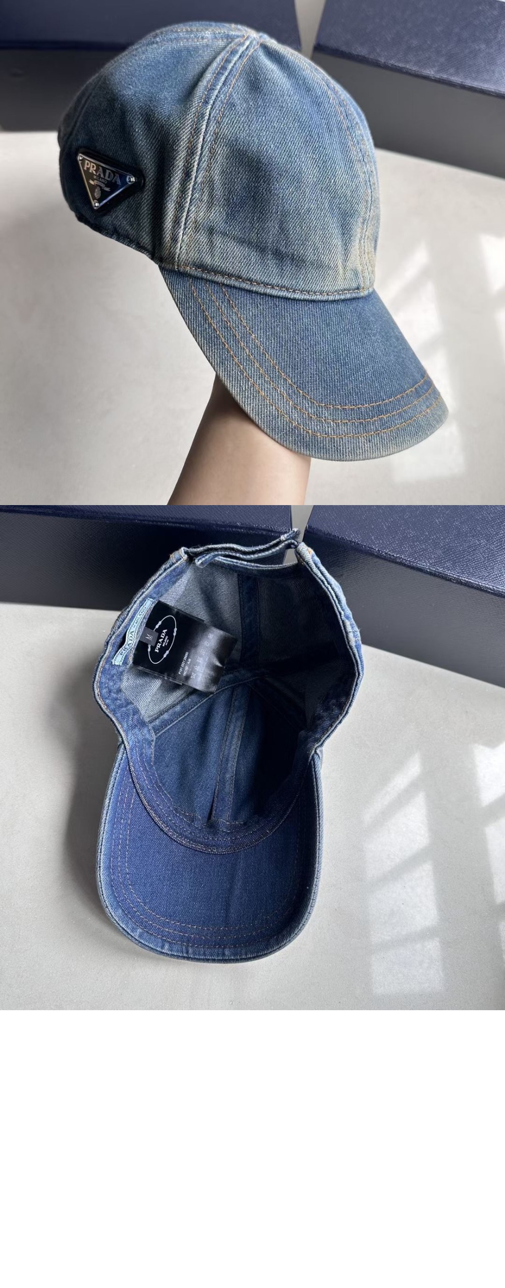프라다 데님 베이스볼 캡 1HC274
