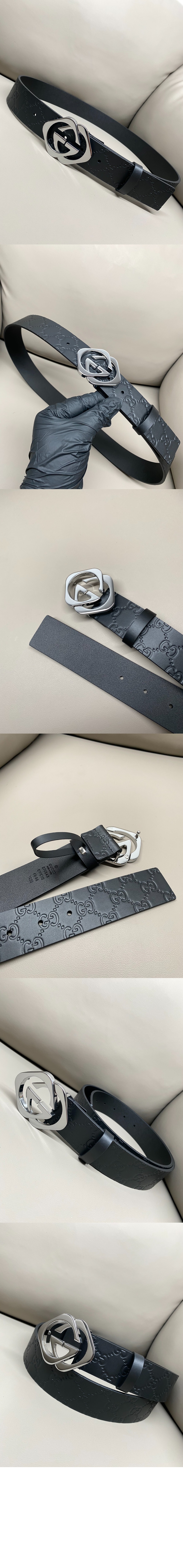 구찌 GG 마몽 엠보스 레더 벨트 403944