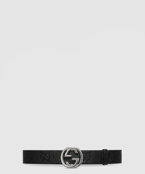구찌 인터로킹 G 버클 와이드 벨트 794196