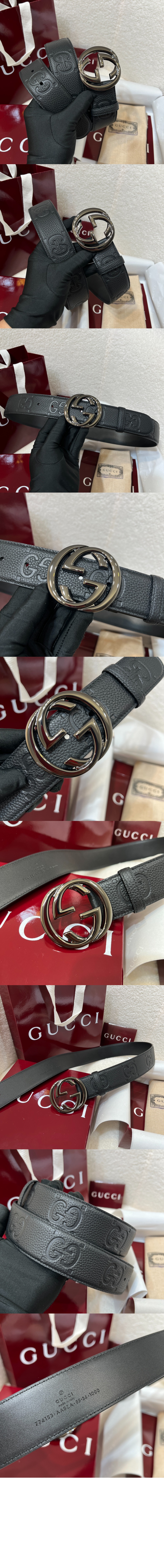 구찌 인터로킹 G 버클 벨트 774153
