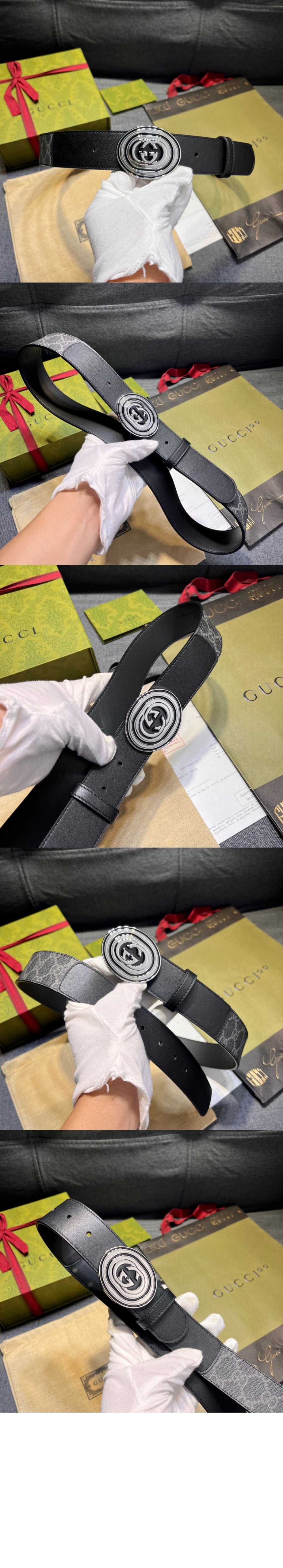 구찌 GG 타원 버클 벨트 699453