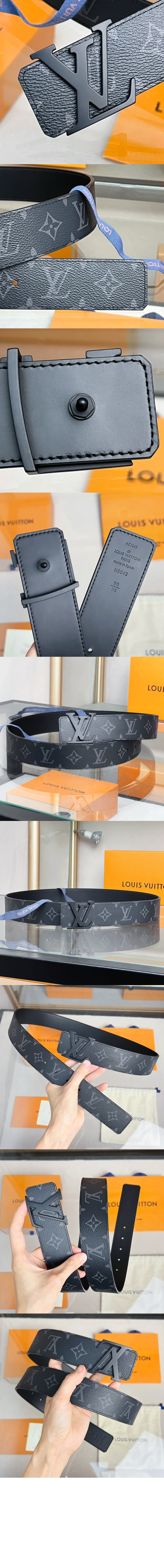 루이비통 LV 이니셜 매트 블랙 벨트 M0449U